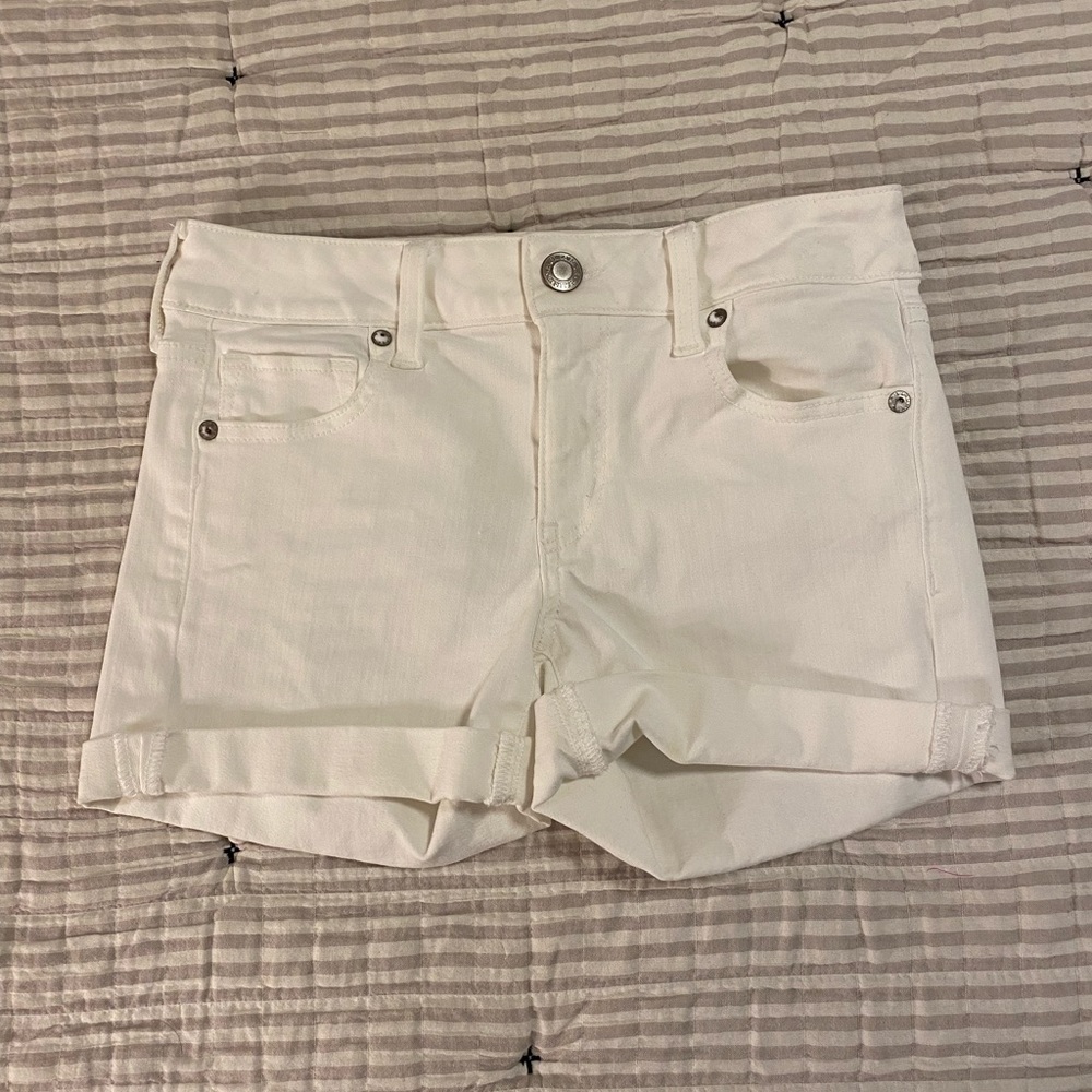 AE White Denim Shorts
